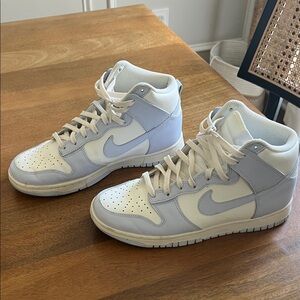 Nike Air Jordan High-Top Sneakers in White and Periwinkle